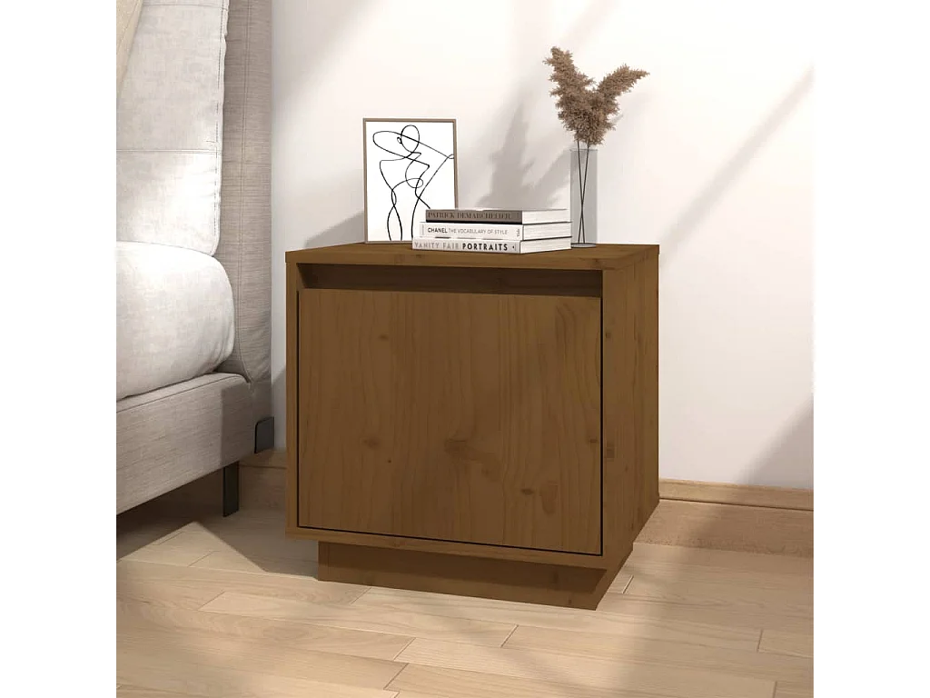 Tables de chevet 2pcs Marron miel 40x30x40 Bois de pin solide 2