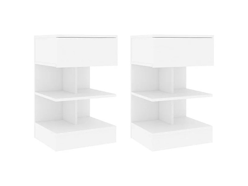 Tables de chevet 2 pcs Blanc 40x35x65