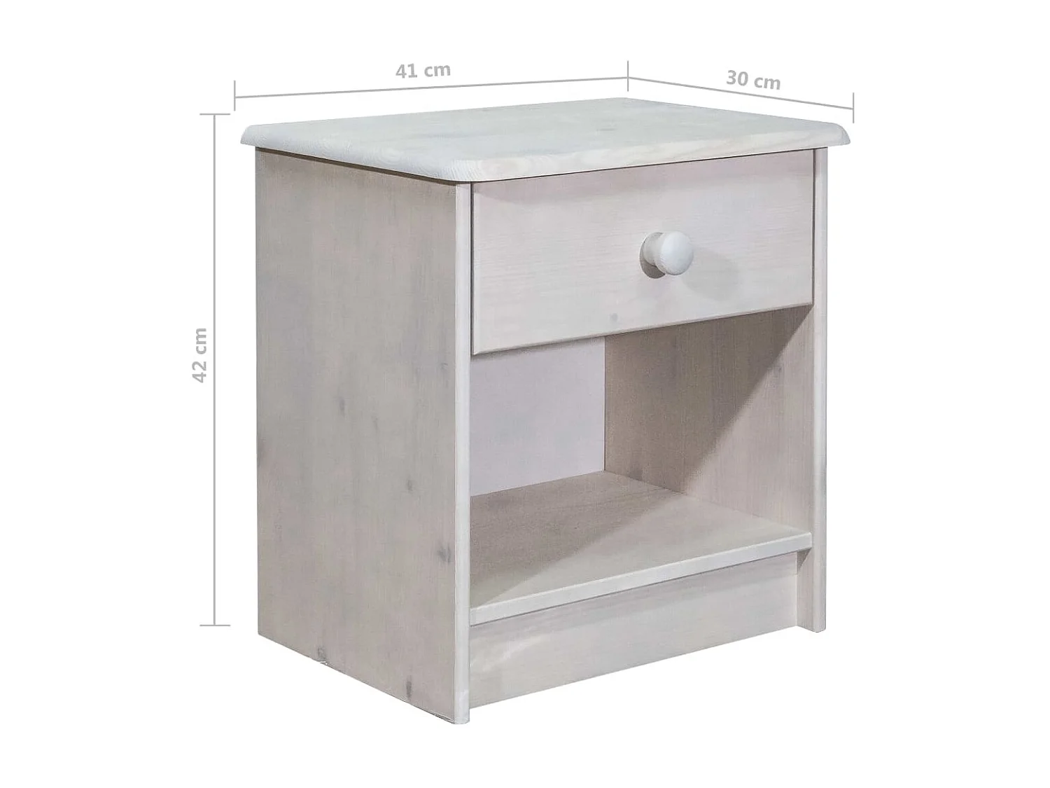 Table de chevet 41x30x42 Bois de pin solide 2