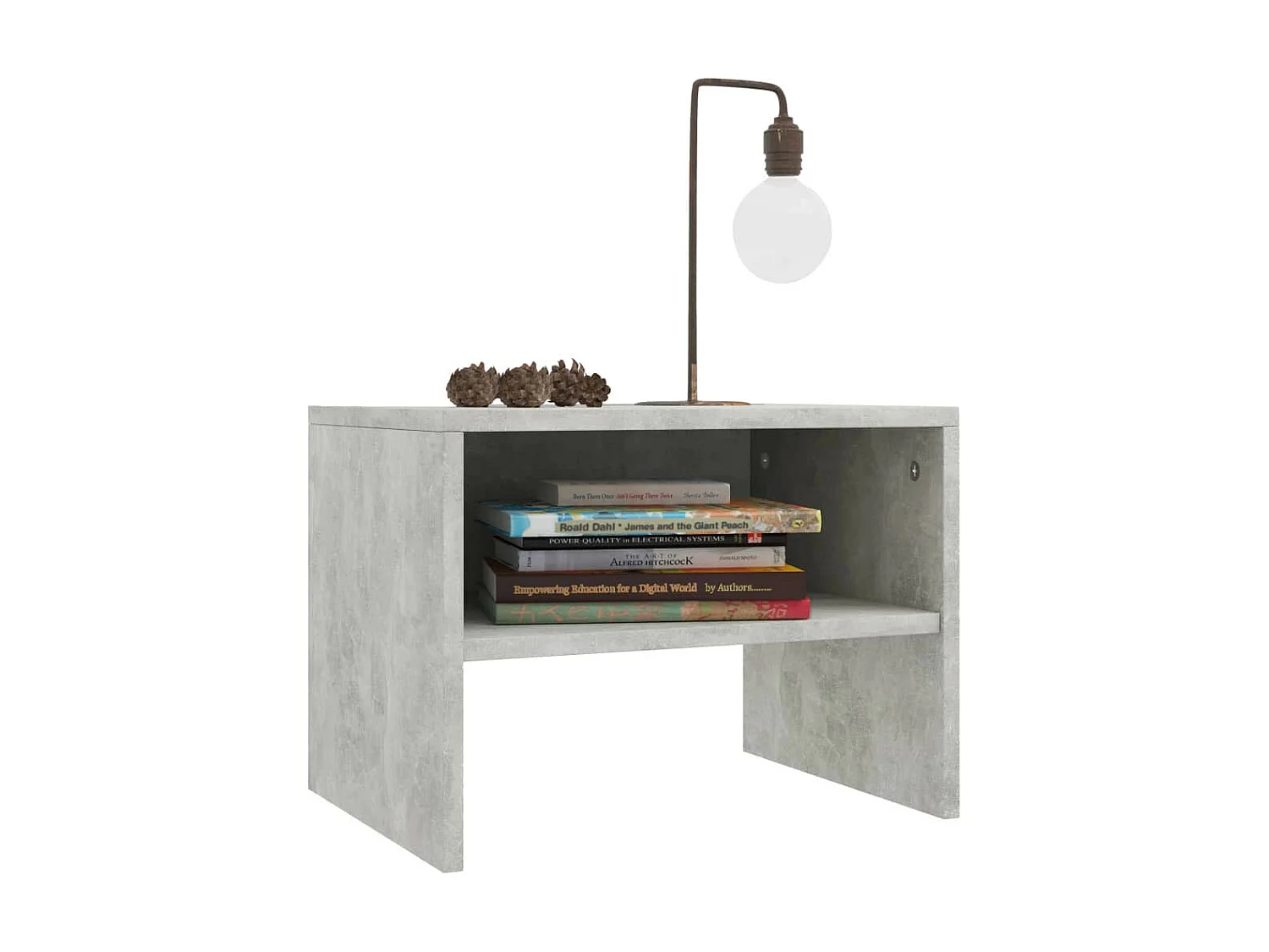 2 pcs Tables de chevet Gris béton 40 x 30x30