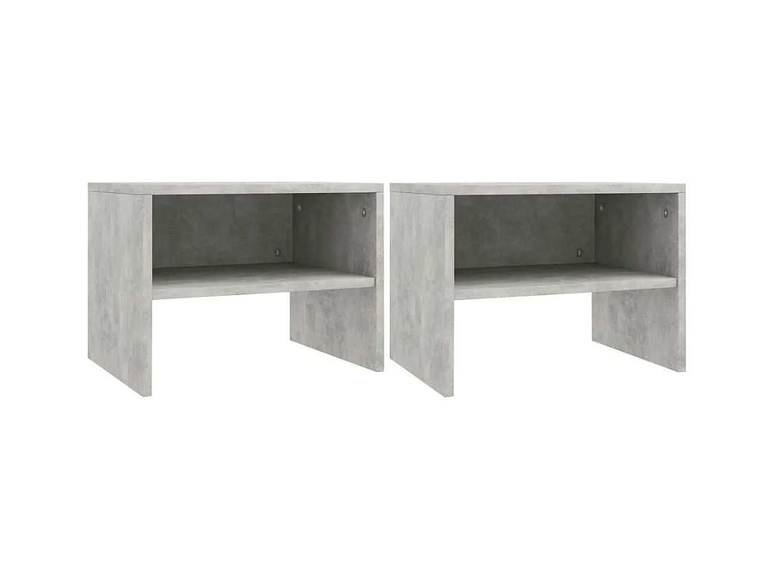 2 pcs Tables de chevet Gris béton 40 x 30x30
