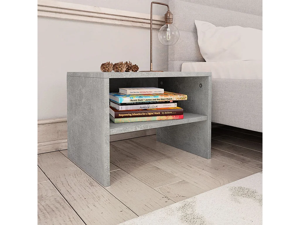2 pcs Tables de chevet Gris béton 40 x 30x30