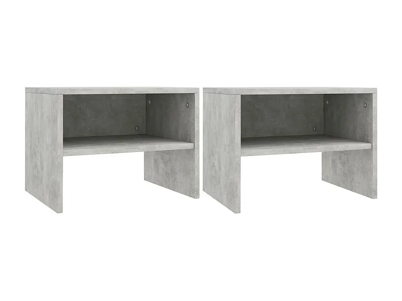 2 pcs Tables de chevet Gris béton 40 x 30x30