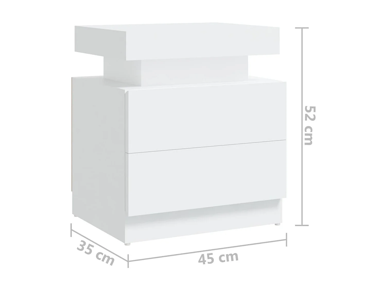 Table de chevet Blanc 45x35x52