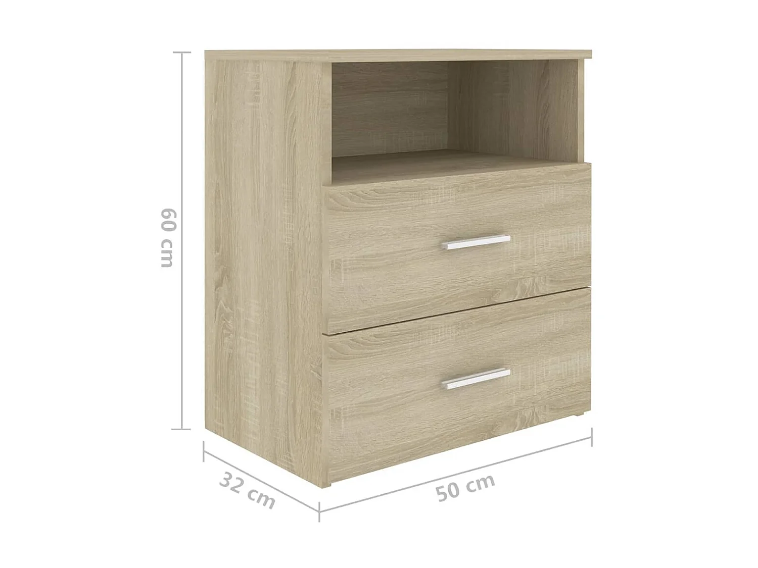 Table de chevet Chêne sonoma 50x32x60