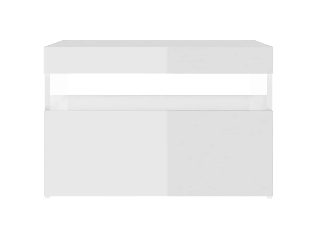 Tables de chevet à LED 2pcs Blanc brillant 60x35x40