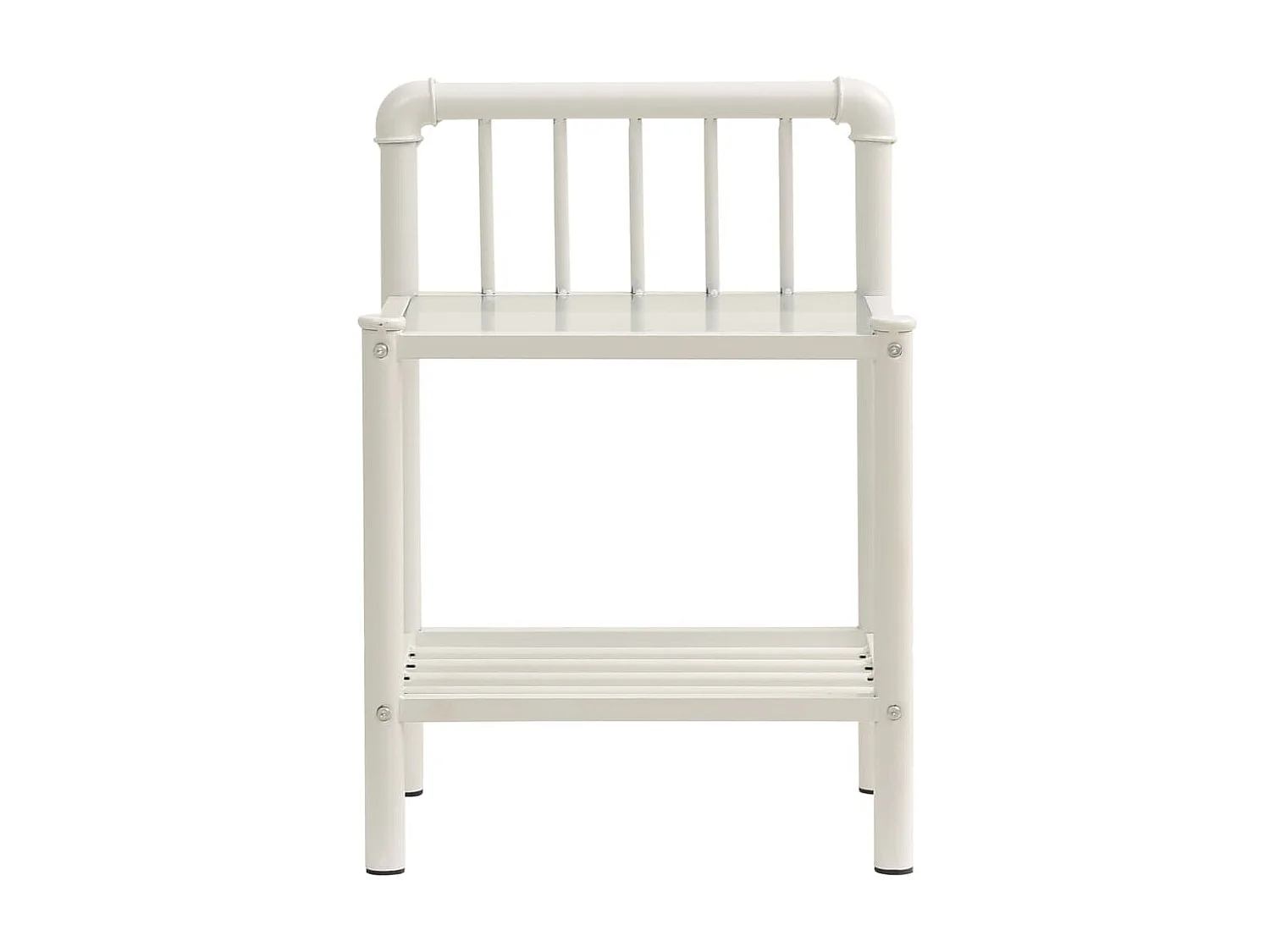 Tables de chevet 2 pcs Blanc et transparent Métal et verre 4