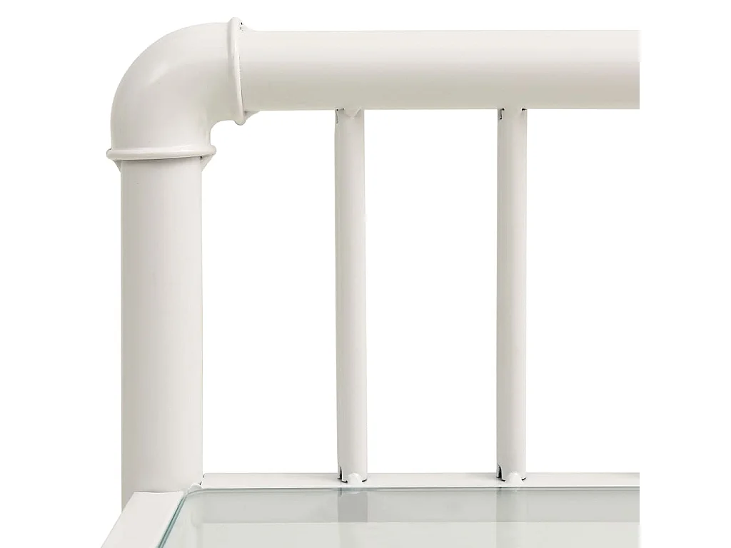 Tables de chevet 2 pcs Blanc et transparent Métal et verre 4