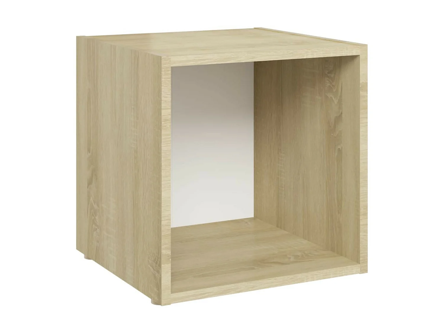 Chevet Blanc et chêne sonoma 37x35x37