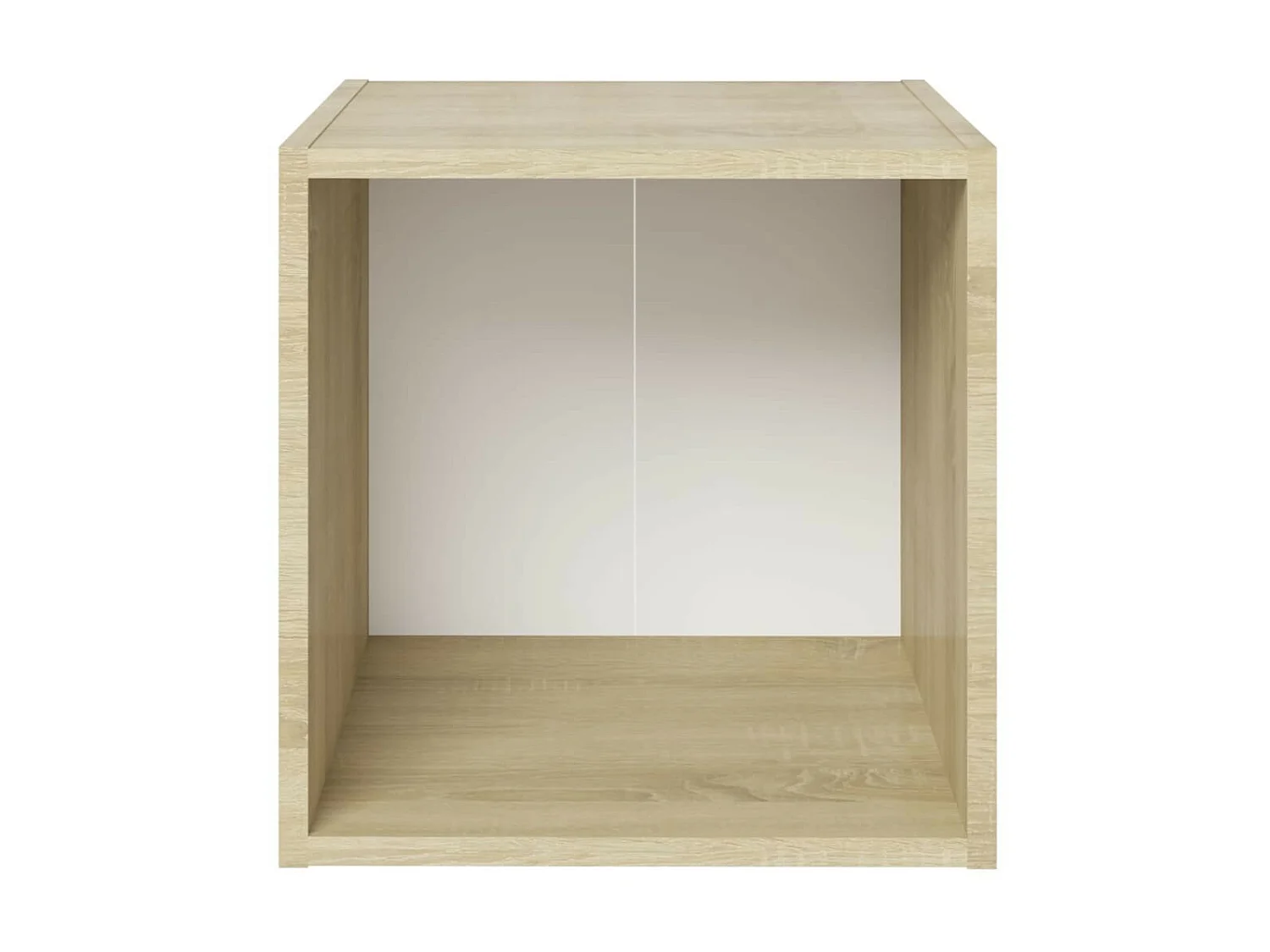 Chevet Blanc et chêne sonoma 37x35x37