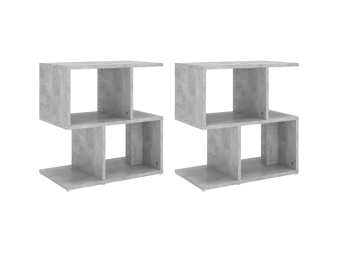 Tables de chevet 2 pcs Gris béton 50x30x51,5