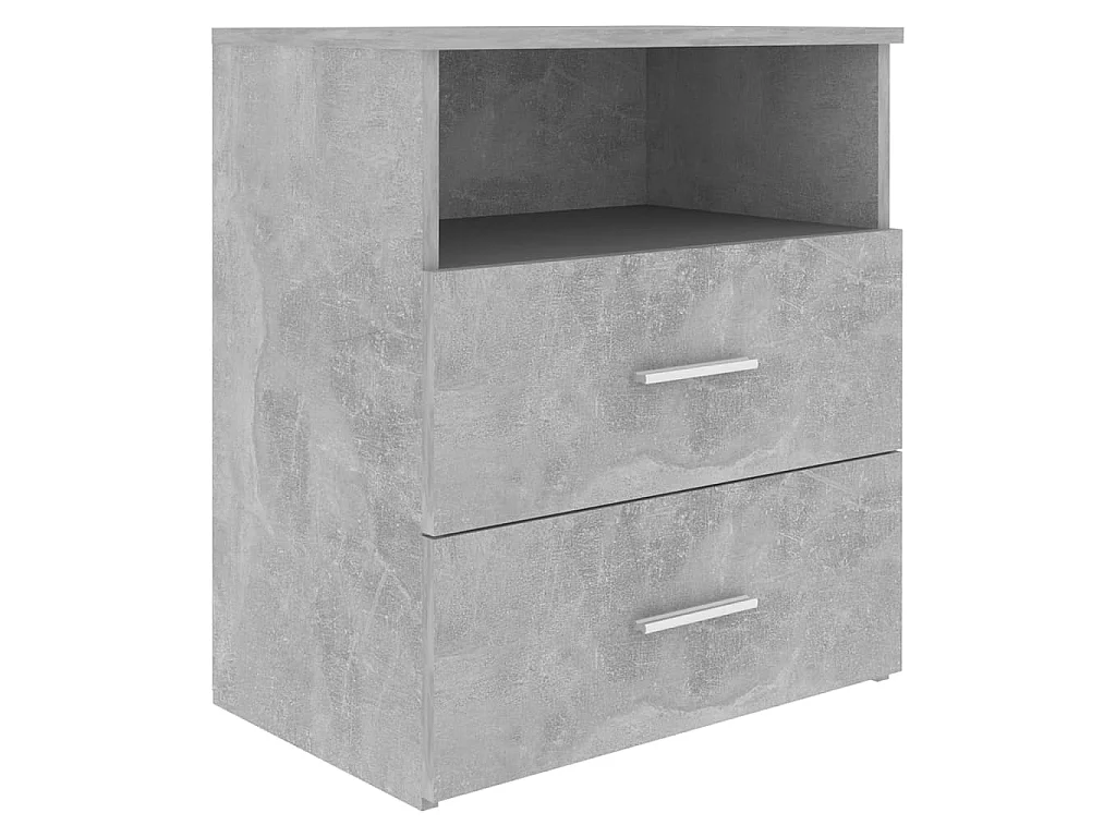 Tables de chevet 2 pcs Gris béton 50x32x60