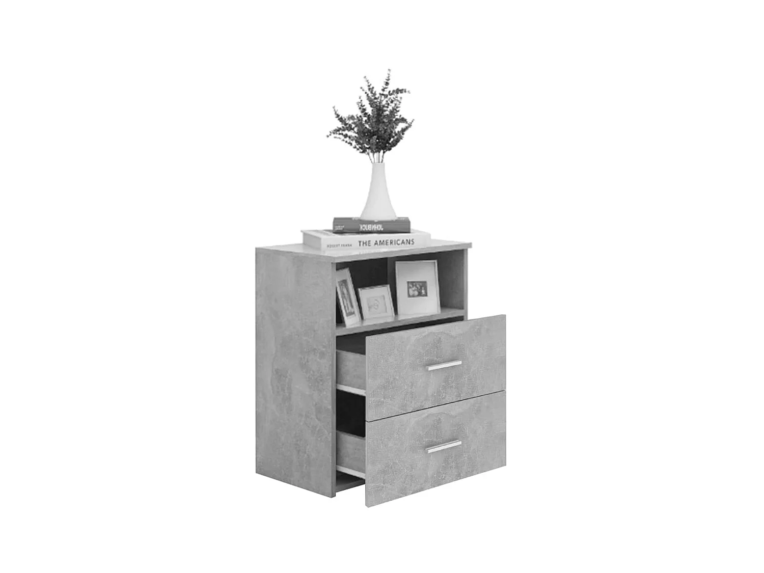 Tables de chevet 2 pcs Gris béton 50x32x60