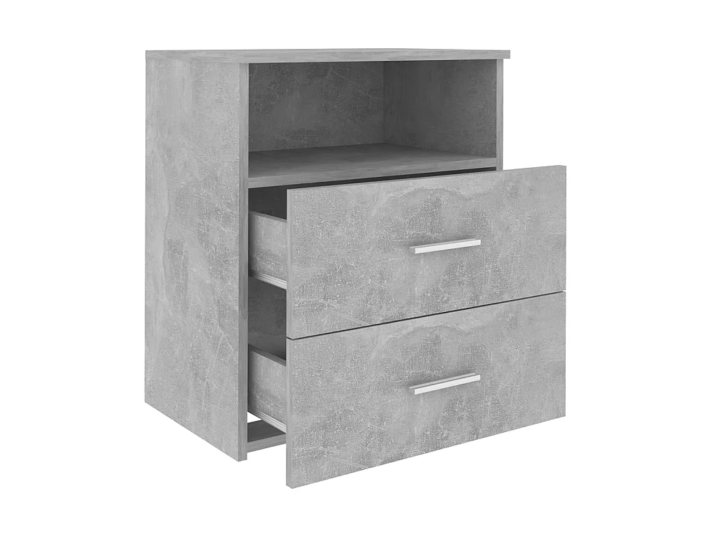 Tables de chevet 2 pcs Gris béton 50x32x60