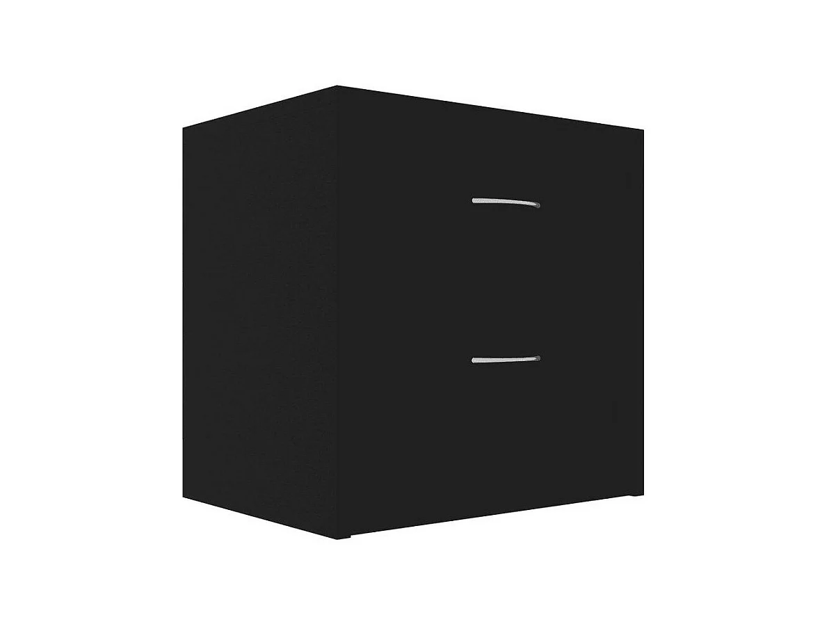 Table de chevet 2 tiroirs bois noir Romma