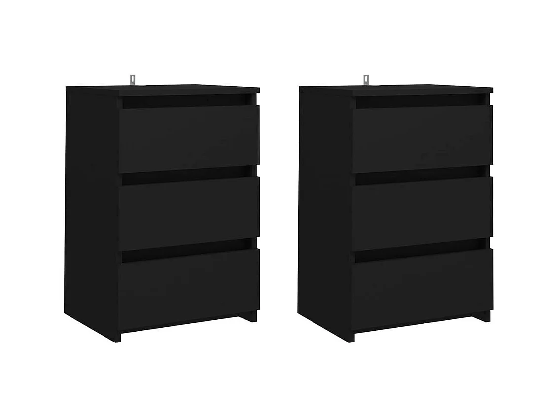 Tables de chevet 2 pcs Noir 40x35x62,5