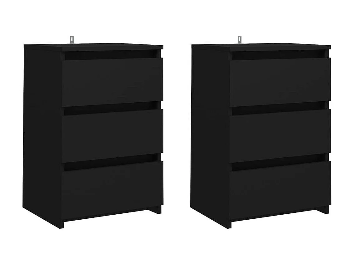 Tables de chevet 2 pcs Noir 40x35x62,5
