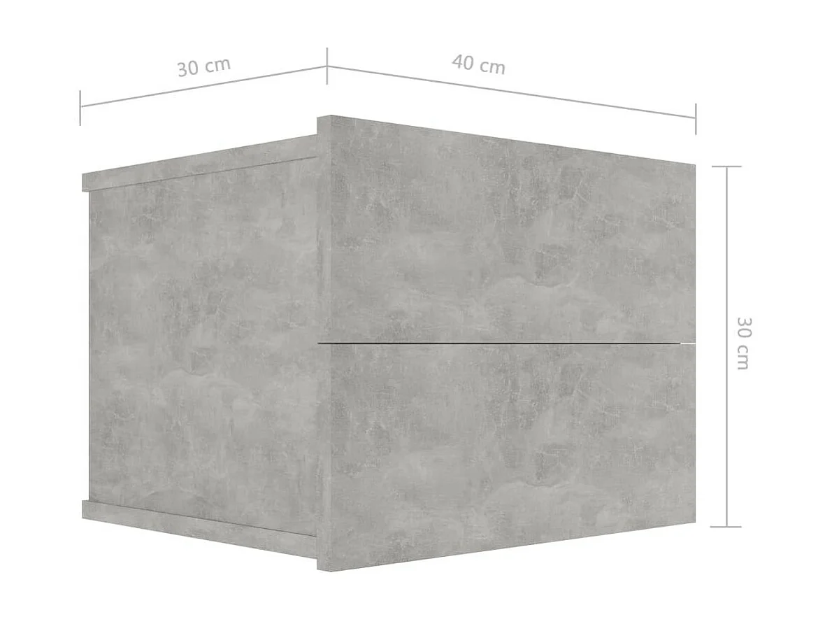 Table de chevet Gris béton 40 x 30x30