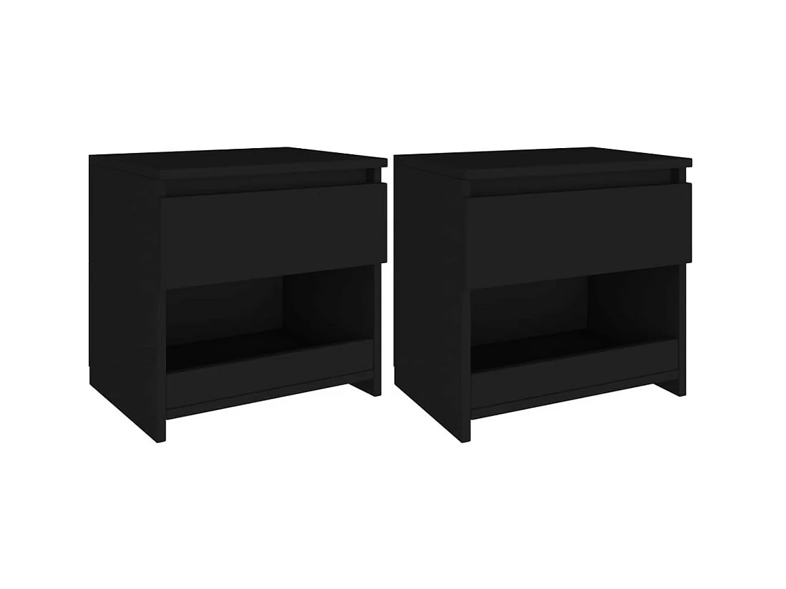 Tables de chevet 2 pcs Noir 40x30x39