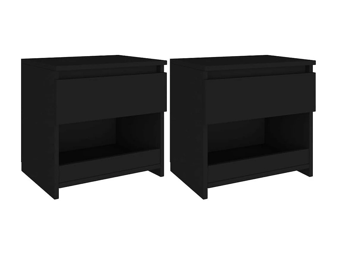 Tables de chevet 2 pcs Noir 40x30x39