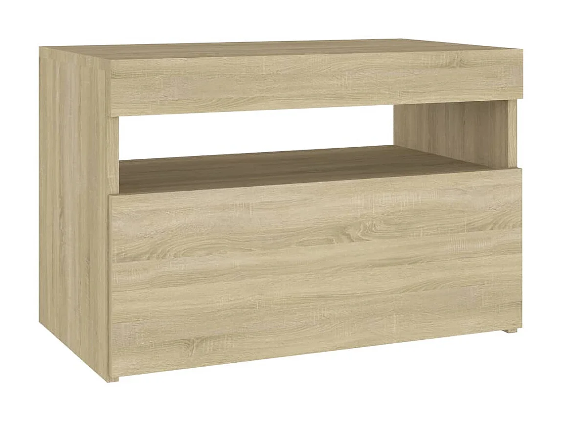 Nachtkastjes 2 st LED-verlichting 60x35x40 cm sonoma eikenkleur