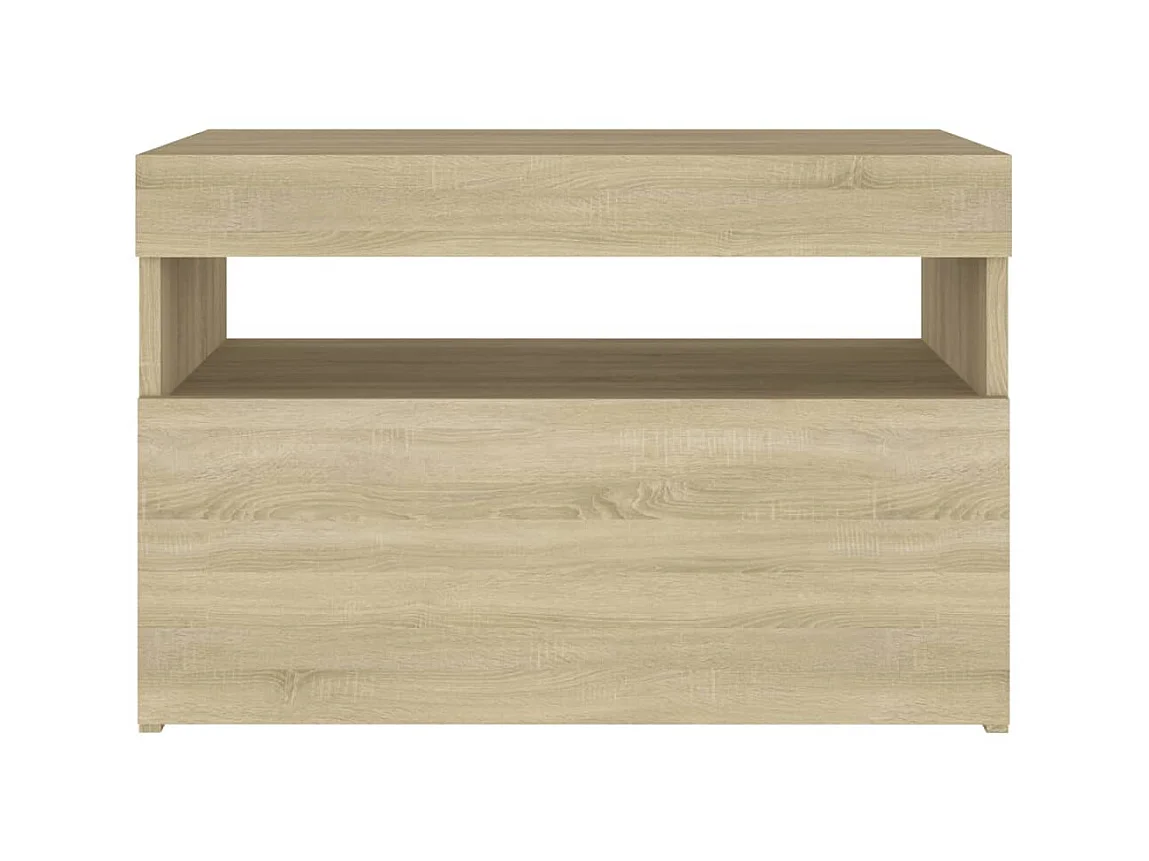 Tables de chevet à LED 2 pcs Chêne sonoma 60x35x40