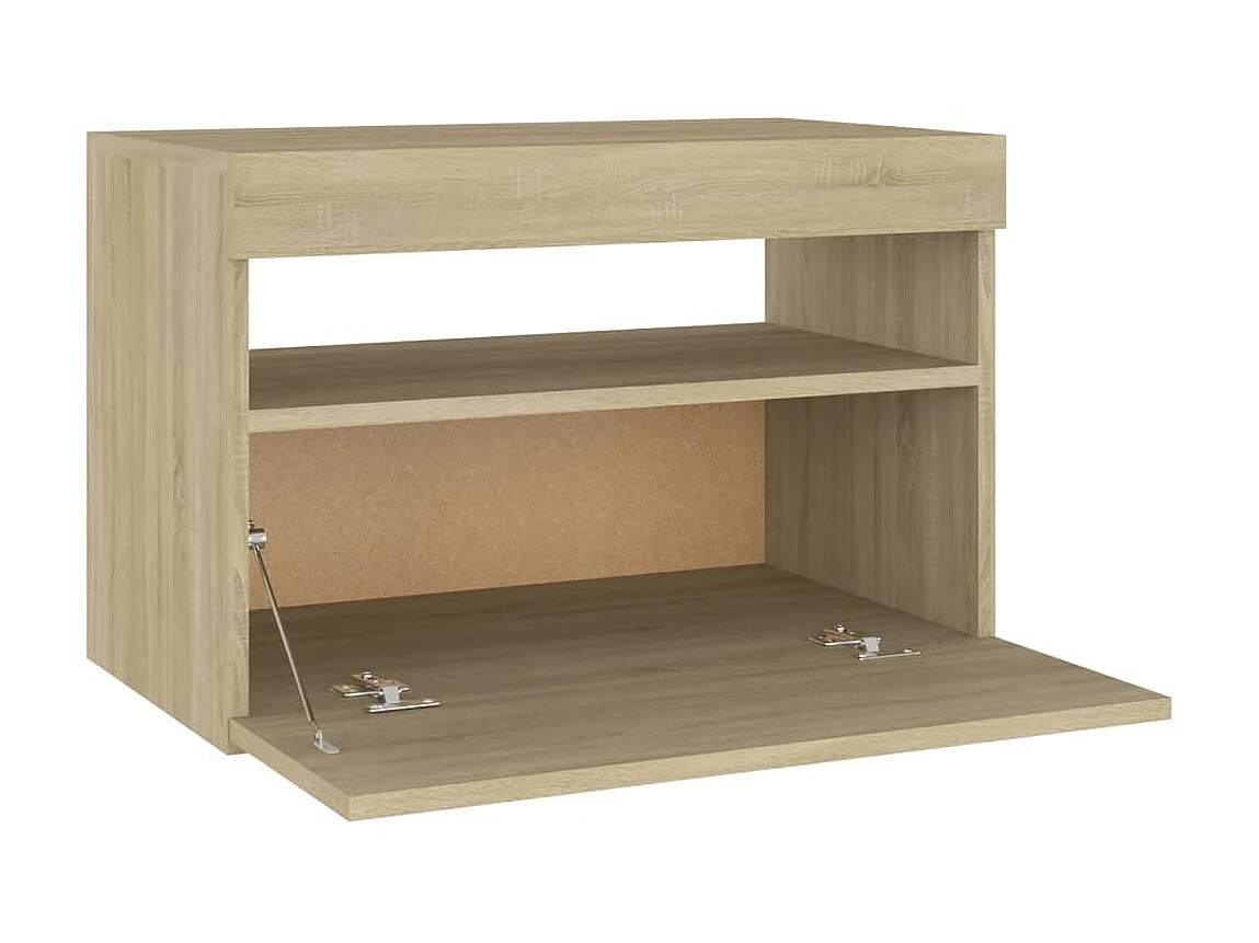 Tables de chevet à LED 2 pcs Chêne sonoma 60x35x40