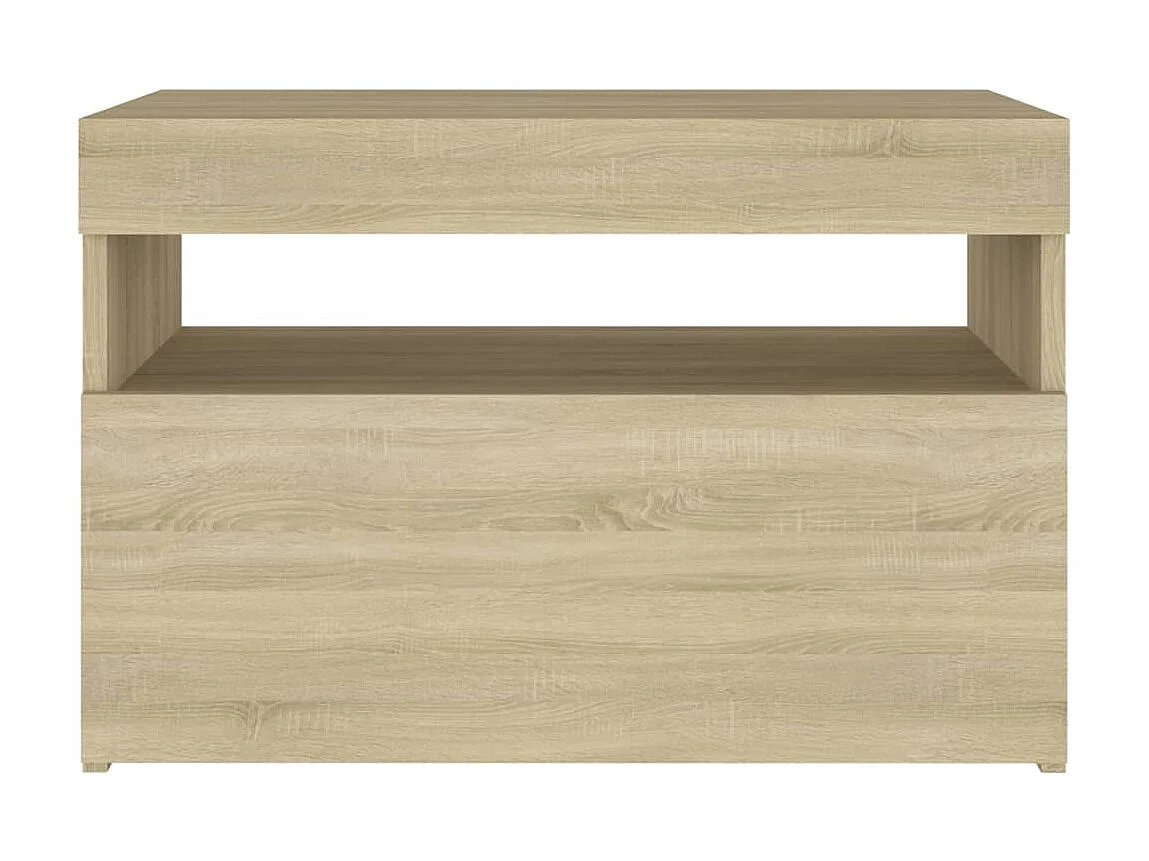 Tables de chevet à LED 2 pcs Chêne sonoma 60x35x40