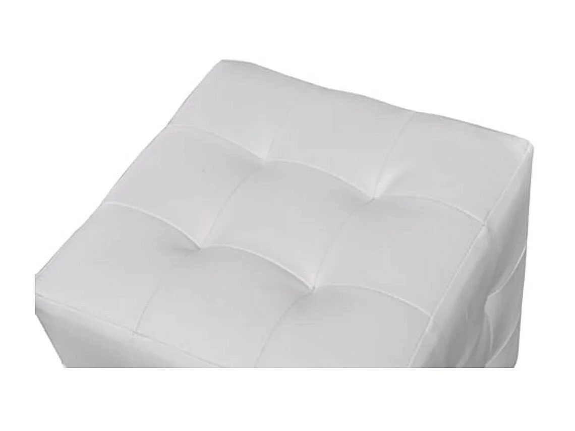 Pouf cube capitonné blanc (lot de 2)