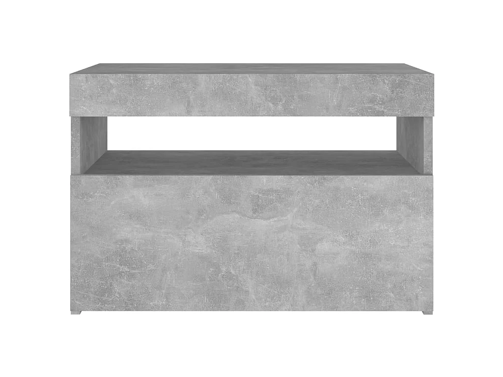 Table de chevet et lumières LED Gris béton 60x35x40