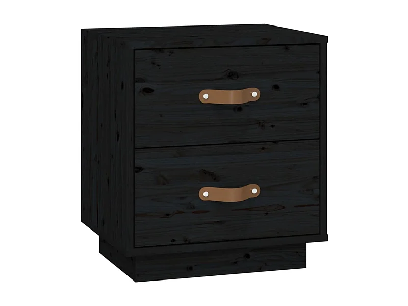 Table de chevet Noir 40x34x45 Bois de pin massif