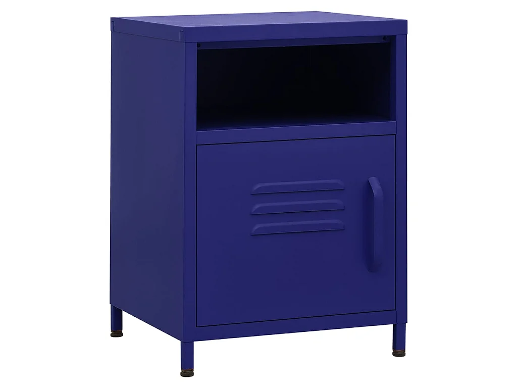 Table de chevet Bleu marine 35x35x51 Acier