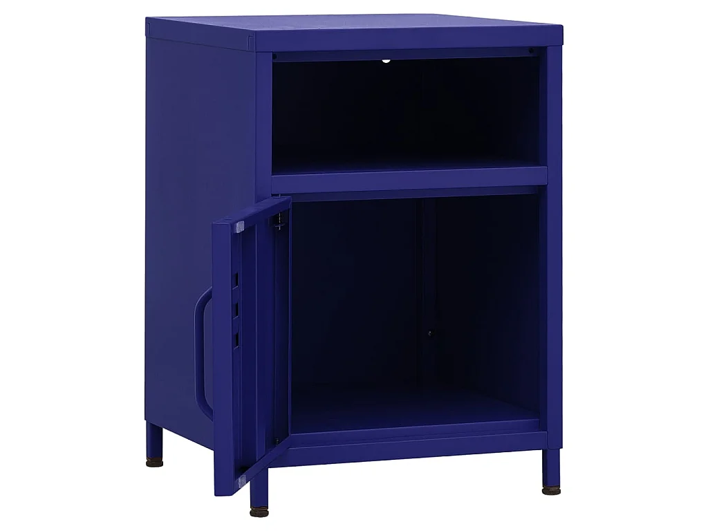 Table de chevet Bleu marine 35x35x51 Acier