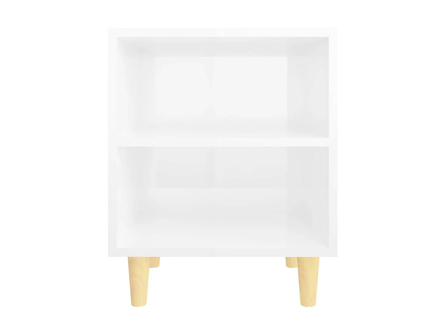 Tables de chevet pieds en bois 2 pcs Blanc brillant 40x30x50 2