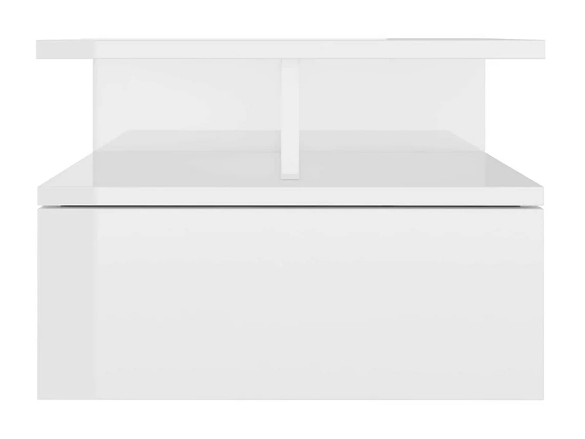 Tables de chevet suspendues 2 pcs Blanc brillant 40x31x27