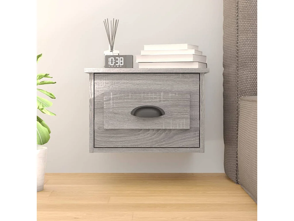 Table de chevet murale sonoma gris 41,5x36x28