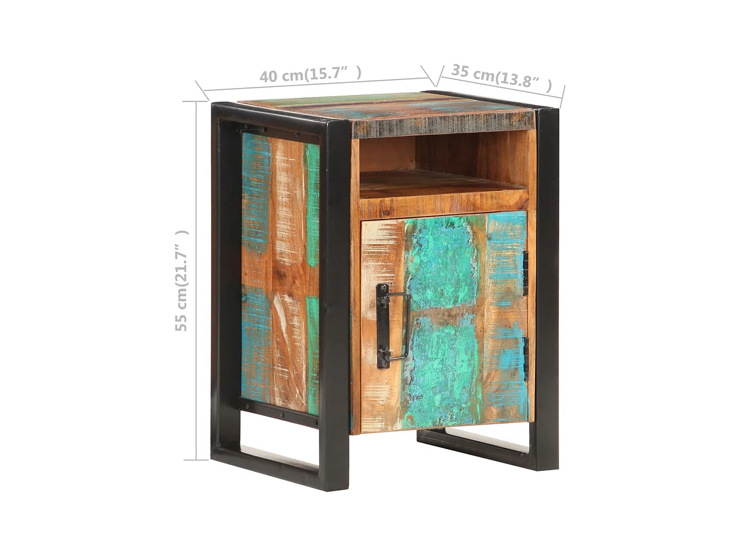 Nachtkastje 40x35x55 cm massief gerecycled hout