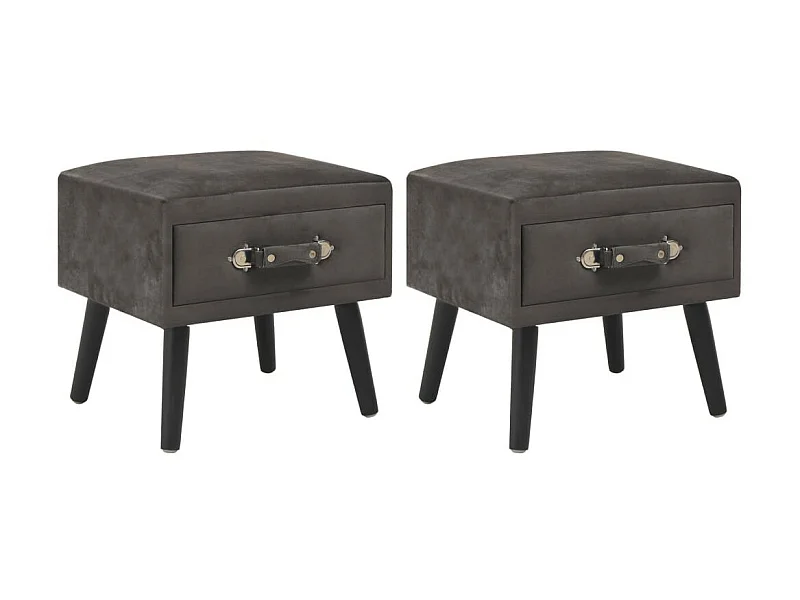 Tables de chevet 2 pcs Gris 40x35x40 Velours