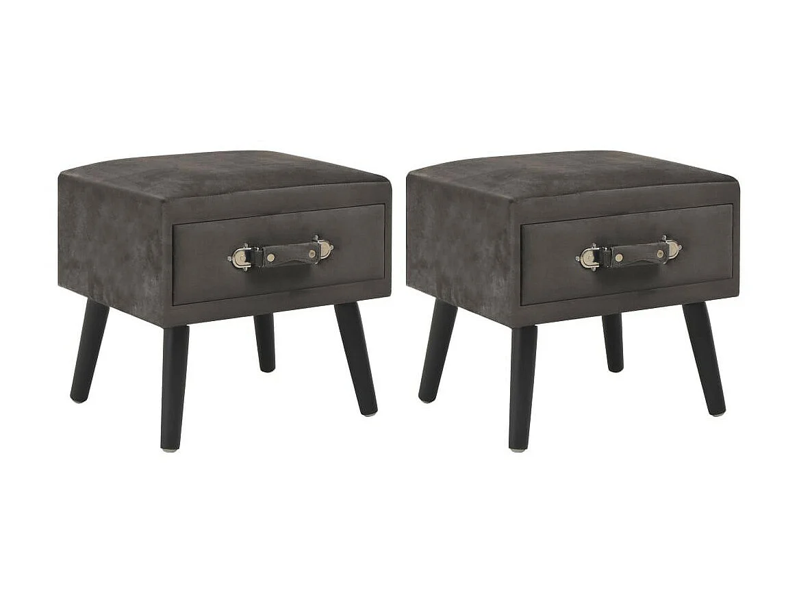 Tables de chevet 2 pcs Gris 40x35x40 Velours
