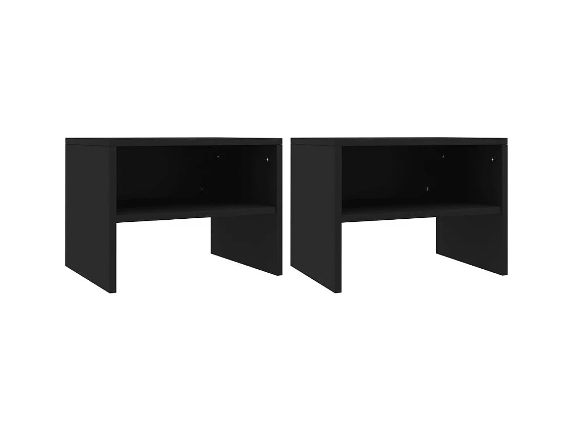 2 pcs Tables de chevet Noir 40 x 30x30
