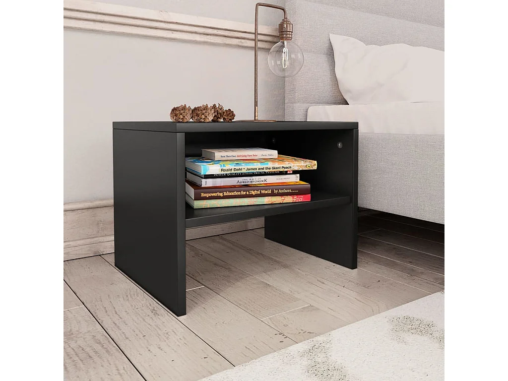 2 pcs Tables de chevet Noir 40 x 30x30