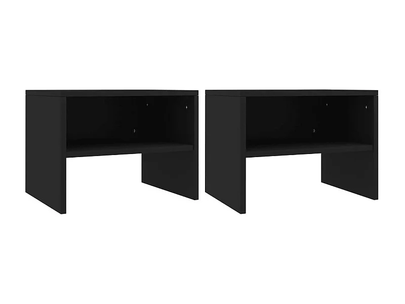 2 pcs Tables de chevet Noir 40 x 30x30