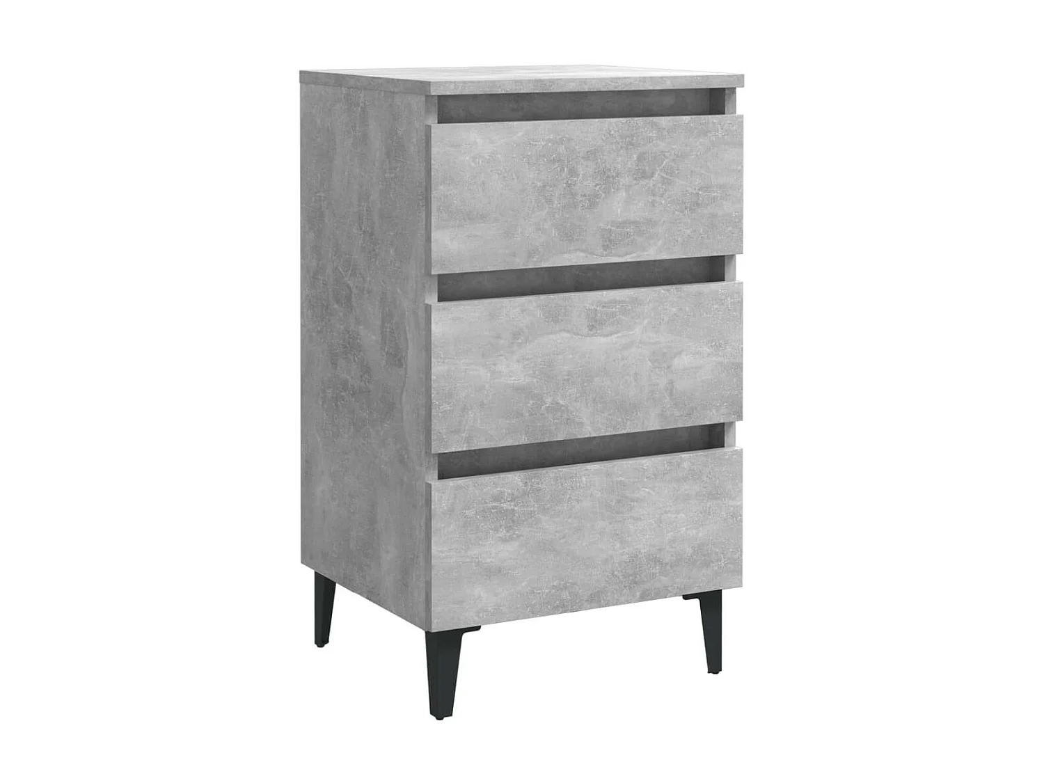 Tables de chevet pieds en métal 2 pcs Gris béton 40x35x69