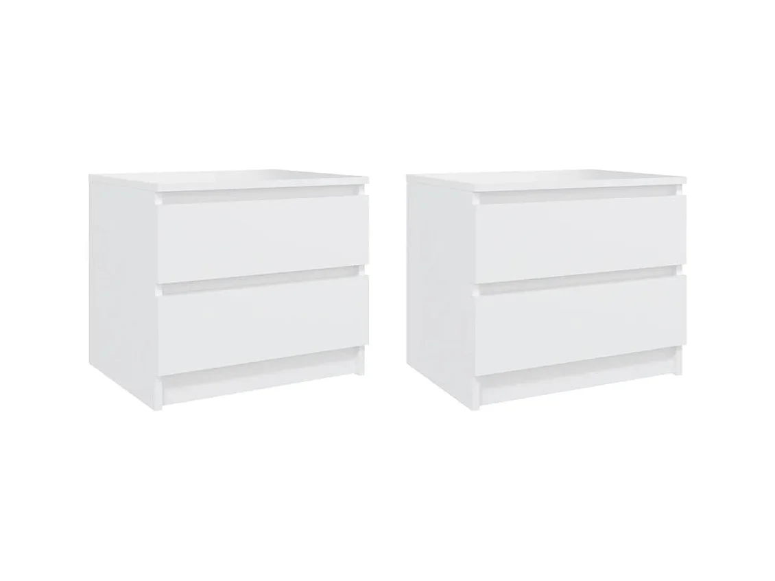 Tables de chevet 2 pcs Blanc 50x39x43,5