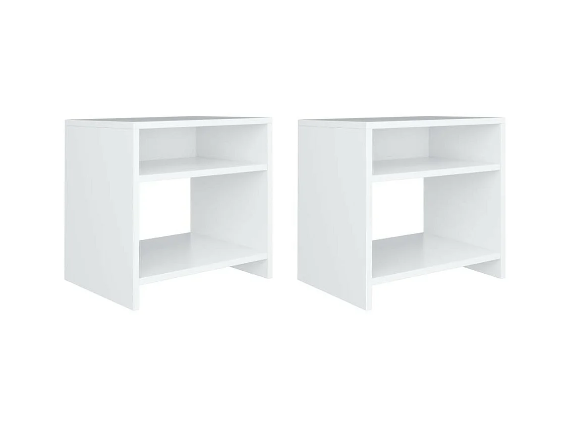 Table de chevet Blanc 40 x 30x40 - Lot de 2