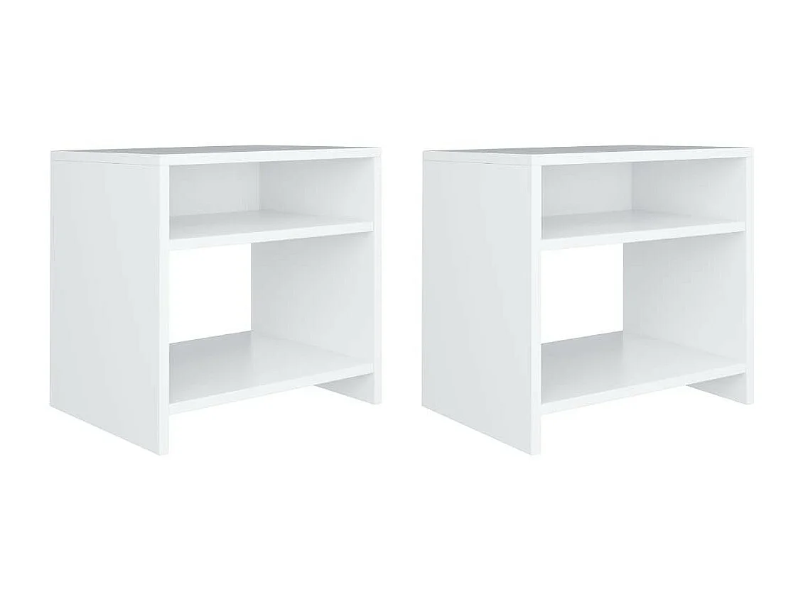 Table de chevet Blanc 40 x 30x40 - Lot de 2