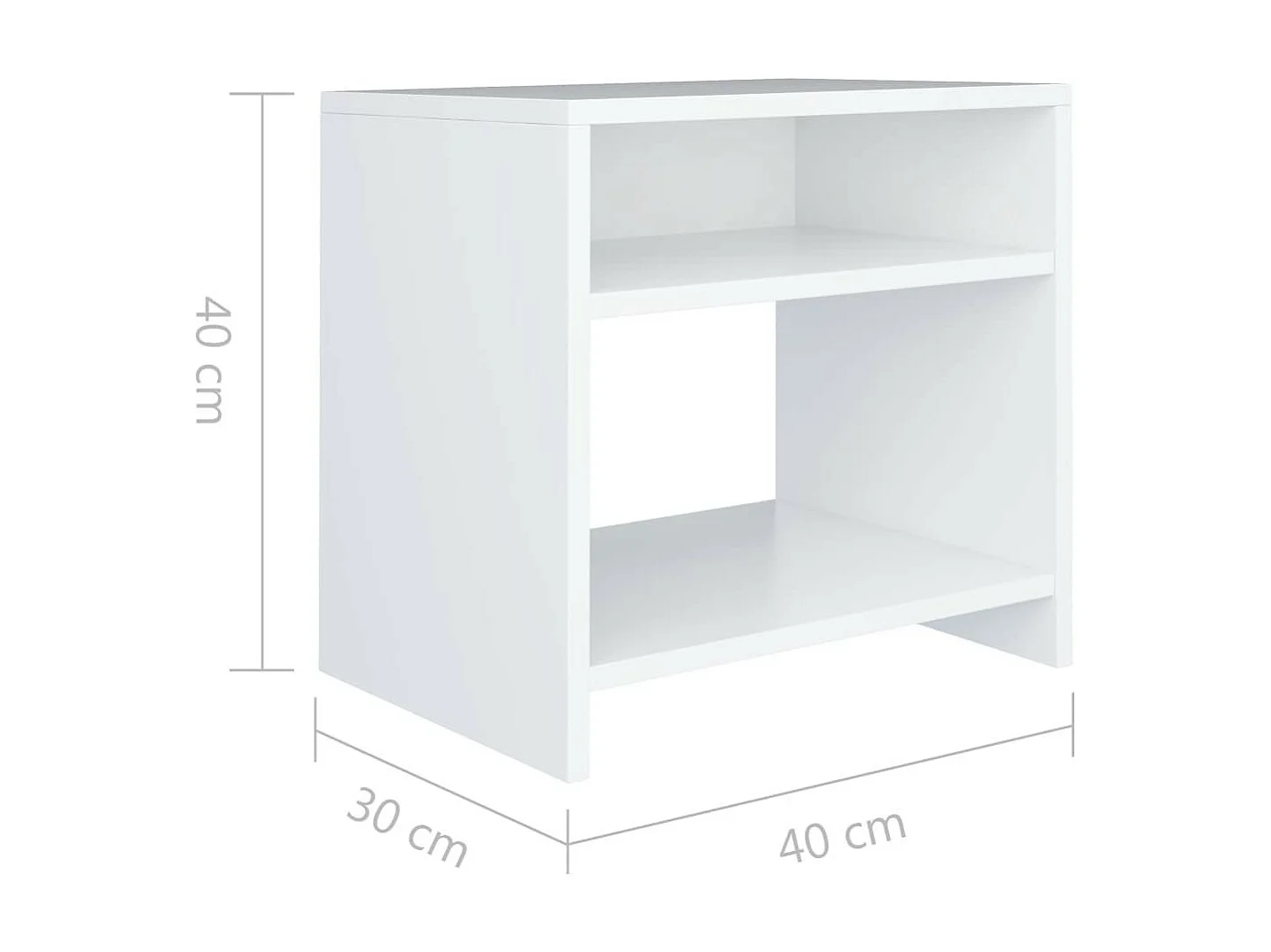 Table de chevet Blanc 40 x 30x40 - Lot de 2