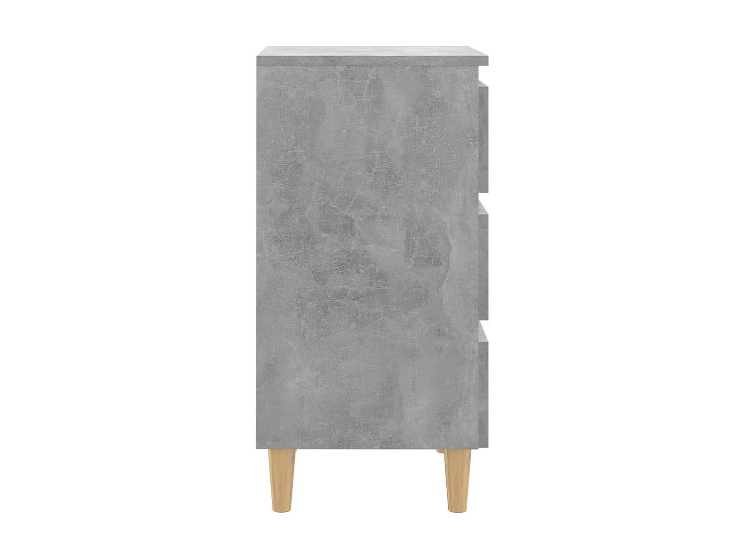 Tables de chevet avec pieds en bois 2 pcs Gris béton 40x35x69