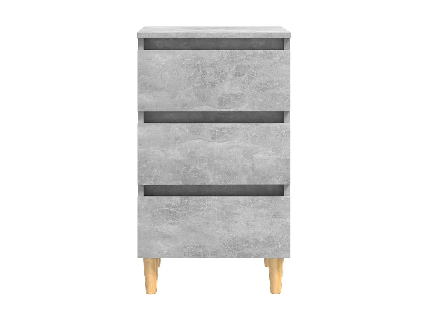 Tables de chevet avec pieds en bois 2 pcs Gris béton 40x35x69