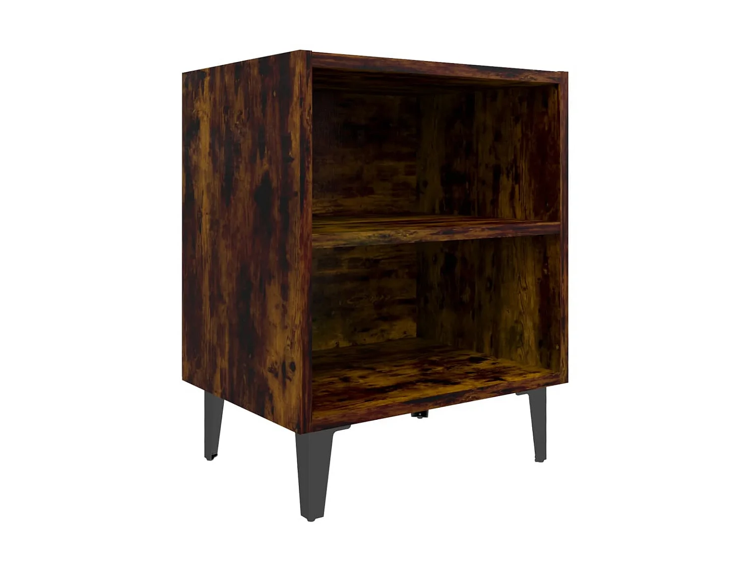 Table de chevet avec pieds en métal Chêne fumé 40x30x50